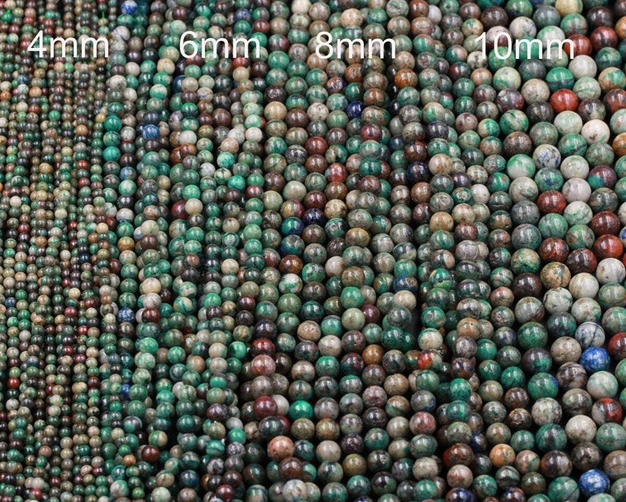 Natural Sonora Sunrise Beads 4mm 6mm 8mm 10mm AKA Real Natural Chrysocolla Cuprite Beads Sonora Sunset Beads 15.5" Strand