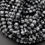 Natural Snowflake Obsidian Beads 4mm 6mm 8mm 10mm Gemstone Round Beads 15.5" Strand