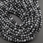 Natural Snowflake Obsidian Beads 4mm 6mm 8mm 10mm Gemstone Round Beads 15.5" Strand