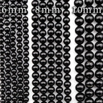 A+ Genuine Natural Black Tourmaline Beads 4mm 6mm 8mm 10mm 12mm Round Beads High Quality Black Gemstone Full 15.5" Strand