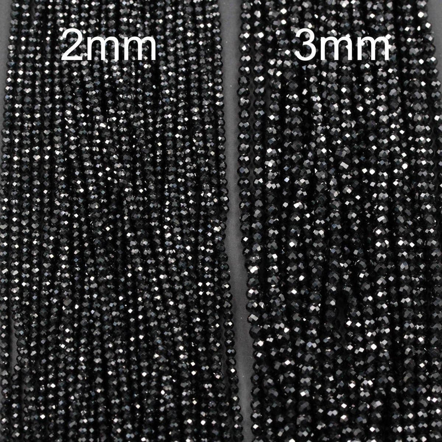 AAA Genuine Natural Black Spinel Micro Faceted Round Beads 1mm 2mm 3mm 4mm 5mm 6mm Faceted Round Beads Diamond Cut Gemstone 15.5" Strand