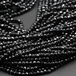 AAA Genuine Natural Black Spinel Micro Faceted Round Beads 1mm 2mm 3mm 4mm 5mm 6mm Faceted Round Beads Diamond Cut Gemstone 15.5" Strand