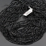 AAA Genuine Natural Black Spinel Micro Faceted Round Beads 1mm 2mm 3mm 4mm 5mm 6mm Faceted Round Beads Diamond Cut Gemstone 15.5" Strand