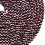 Natural Red Garnet 3mm 4mm 6mm 8mm 10mm 12mm 14mm Round Beads Superior AA Grade 15.5" Strand