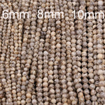 Natural Graphic Feldspar Smooth Plain 6mm 8mm 10mm Round Beads Earth Tones Beads 15.5" Strand