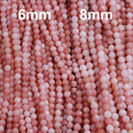 AAA Quality Micro Faceted Natural Peruvian Pink Opal 4mm 6mm 8mm Round Bead Large Sharp Facet Laser Diamond Cut Pink Gemstone 15.5" Strand