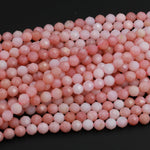 AAA Quality Micro Faceted Natural Peruvian Pink Opal 4mm 6mm 8mm Round Bead Large Sharp Facet Laser Diamond Cut Pink Gemstone 15.5" Strand