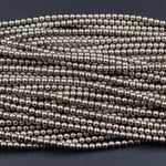 Titanium Pyrite 2mm 3mm 4mm 6mm 8mm 10mm Smooth Round Beads 15.5" Strand