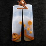 Natural Polka Dot Agate Earring Pair Drilled Gemstone Cabochon Cab Pair Rectangle Matched Earring Bead Pair From Oregon