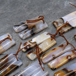 Natural Polka Dot Agate Earring Pair Drilled Gemstone Cabochon Cab Pair Rectangle Matched Earring Bead Pair From Oregon