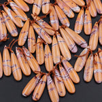 Drilled Natural Sonora Dendritic Rhyolite Jasper Earring Pair Gemstone Earring Cabochon Cab Pair Teardrop Matched Bead Pair From Mexico