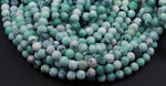 Matte Natural African Green Chrysoprase 6mm 8mm 10mm Round Beads 15.5" Strand