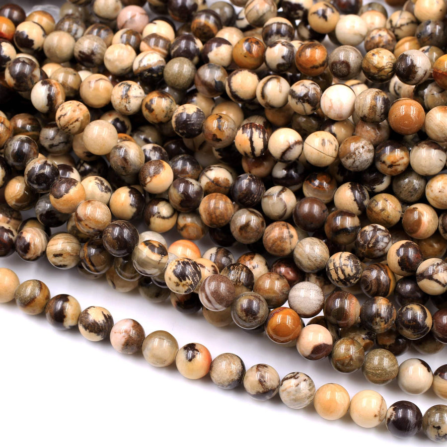 Natural Australian Outback Jasper Beads 6mm 8mm Round Beads 15.5" Strand