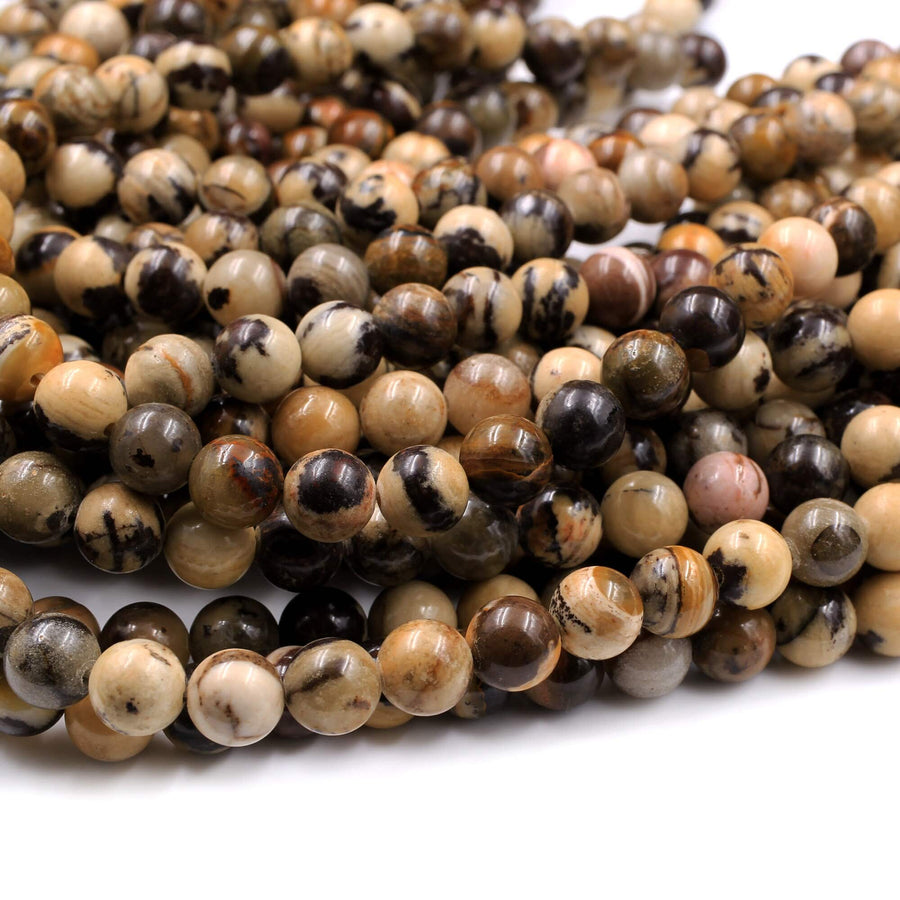 Natural Australian Outback Jasper Beads 6mm 8mm Round Beads 15.5" Strand