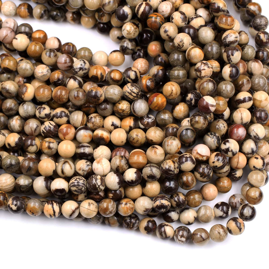 Natural Australian Outback Jasper Beads 6mm 8mm Round Beads 15.5" Strand