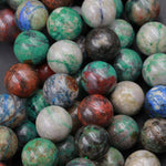 Natural Sonora Sunrise Beads 4mm 6mm 8mm 10mm AKA Real Natural Chrysocolla Cuprite Beads Sonora Sunset Beads 15.5" Strand
