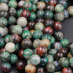 Natural Sonora Sunrise Beads 4mm 6mm 8mm 10mm AKA Real Natural Chrysocolla Cuprite Beads Sonora Sunset Beads 15.5" Strand