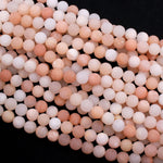 Matte Natural Peach Aventurine Round Beads 4mm 6mm 8mm 10mm Icy Soft Pastel Pink Peach Gemstone AAA Grade 15.5" Strand