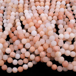 Matte Natural Peach Aventurine Round Beads 4mm 6mm 8mm 10mm Icy Soft Pastel Pink Peach Gemstone AAA Grade 15.5" Strand