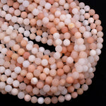 Matte Natural Peach Aventurine Round Beads 4mm 6mm 8mm 10mm Icy Soft Pastel Pink Peach Gemstone AAA Grade 15.5" Strand
