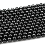 A+ Genuine Natural Black Tourmaline Beads 4mm 6mm 8mm 10mm 12mm Round Beads High Quality Black Gemstone Full 15.5" Strand