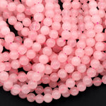 Natural Pink Rose Quartz 4mm 6mm 8mm 10mm 12mm Round Beads Smooth Polished Pastel Soft Baby Pink Gemstone 15.5" Strand