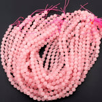 Natural Pink Rose Quartz 4mm 6mm 8mm 10mm 12mm Round Beads Smooth Polished Pastel Soft Baby Pink Gemstone 15.5" Strand