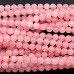 Natural Pink Rose Quartz 4mm 6mm 8mm 10mm 12mm Round Beads Smooth Polished Pastel Soft Baby Pink Gemstone 15.5" Strand