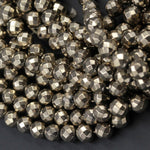 Titanium Pyrite Faceted 2mm 3mm 4mm 6mm 8mm Round Beads 15.5" Strand