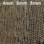 Titanium Pyrite Faceted 2mm 3mm 4mm 6mm 8mm Round Beads 15.5" Strand