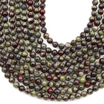 Natural Dragon Blood Jasper 4mm 6mm 8mm 10mm 12mm Round Beads Red Green 15.5" Strand