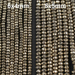 Faceted Titanium Pyrite Faceted 3mm 4mm 6mm 8mm Rondelle Beads 15.5" Strand