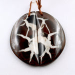 Natural Septarian Fossil Half Moon Earring Pair Cabochon Cab Pair Drilled Matched Earrings Black White Pattern Bead Pair