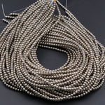 Titanium Pyrite 2mm 3mm 4mm 6mm 8mm 10mm Smooth Round Beads 15.5" Strand