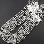 Faceted Natural Black Tourmaline Rutilated Quartz Teardrop Beads Vertically Drilled  Gemstone 15.5" Strand