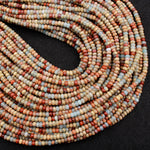 Genuine Natural Snake Skin Jasper Plain Polished Rondelle 4mm 8mm Beads Earthy Blue Rusty Red Brown Tan Stone Aka African Opal 15.5" Strand