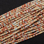 Genuine Natural Snake Skin Jasper Plain Polished Rondelle 4mm 8mm Beads Earthy Blue Rusty Red Brown Tan Stone Aka African Opal 15.5" Strand