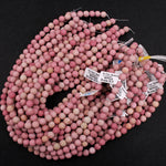 Matte Natural Pink Petrified Rhodonite Beads 4mm 6mm 8mm 10mm Round Beads Earthy Pink Gemstone Beads 15.5" Strand