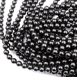 Genuine Real Natural Jet 4mm 6mm 8mm 10mm 12mm Round Beads AAA Quality Natural Black Gemstones 15.5" Strand