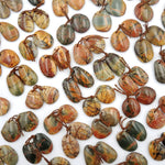 Natural Red Creek Jasper Freeform Earring Pair Cabochon Cab Drilled Matched Gemstone Bead Pair Aka Multicolor Picasso Jasper