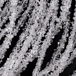 AAA Grade Super Clear Natural Herkimer Diamond Quartz Beads 4mm 6mm 8mm 10mm 12mm Double Pointed Quartz 16" Strand