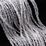 AAA Grade Super Clear Natural Herkimer Diamond Quartz Beads 4mm 6mm 8mm 10mm 12mm Double Pointed Quartz 16" Strand