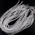 AAA Grade Super Clear Natural Herkimer Diamond Quartz Beads 4mm 6mm 8mm 10mm 12mm Double Pointed Quartz 16" Strand