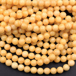 From Burma Stunning Natural Burmese Yellow Jade Round Beads 8mm 10mm 15.5" Strand
