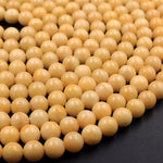 From Burma Stunning Natural Burmese Yellow Jade Round Beads 8mm 10mm 15.5" Strand