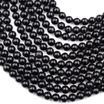 AAA Grade Natural Black Onyx Round Beads 2mm 3mm 4mm 6mm 8mm 10mm 12mm 14mm High Quality Natural Black Gemstones 15.5" Strand