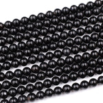 AAA Grade Natural Black Onyx Round Beads 2mm 3mm 4mm 6mm 8mm 10mm 12mm 14mm High Quality Natural Black Gemstones 15.5" Strand