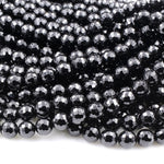 AAA Faceted Natural Black Onyx Beads 2mm 3mm 4mm 6mm 8mm 10mm 12mm 18mm Round Beads High Quality Natural Black Gemstone 15.5" Strand