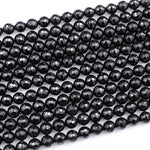 AAA Faceted Natural Black Onyx Beads 2mm 3mm 4mm 6mm 8mm 10mm 12mm 18mm Round Beads High Quality Natural Black Gemstone 15.5" Strand