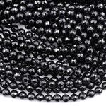 AAA Faceted Natural Black Onyx Beads 2mm 3mm 4mm 6mm 8mm 10mm 12mm 18mm Round Beads High Quality Natural Black Gemstone 15.5" Strand
